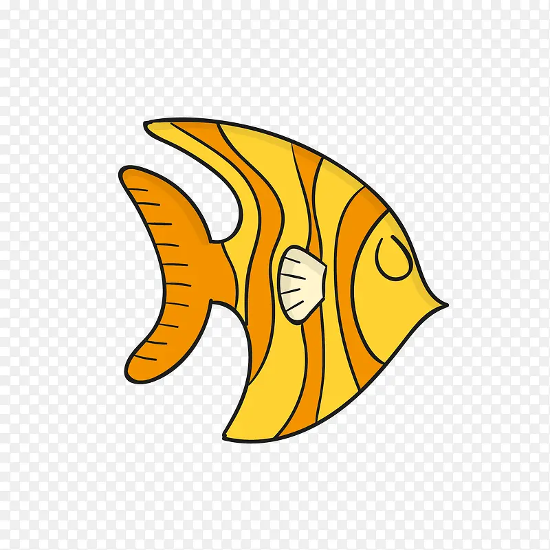 条纹鱼闭着眼免抠素材