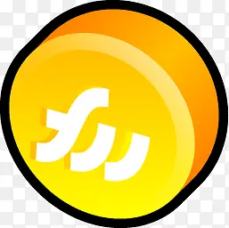 圆形黄色电脑图标