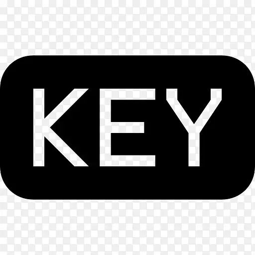 密钥文件的黑色圆角矩形界面符号图标