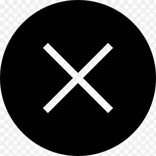 交叉的黑色圆形按钮删除图标