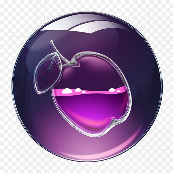 圆形紫色苹果图标