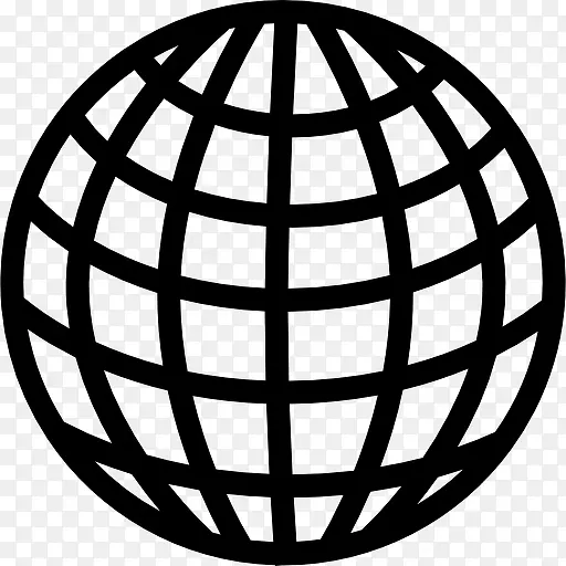 地球网格圆象征图标