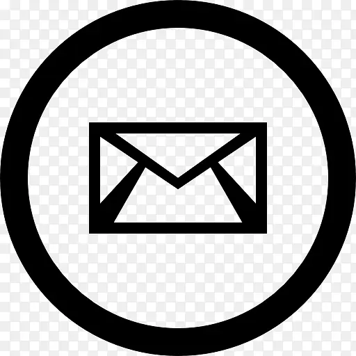 新的电子邮件与圆形按钮图标