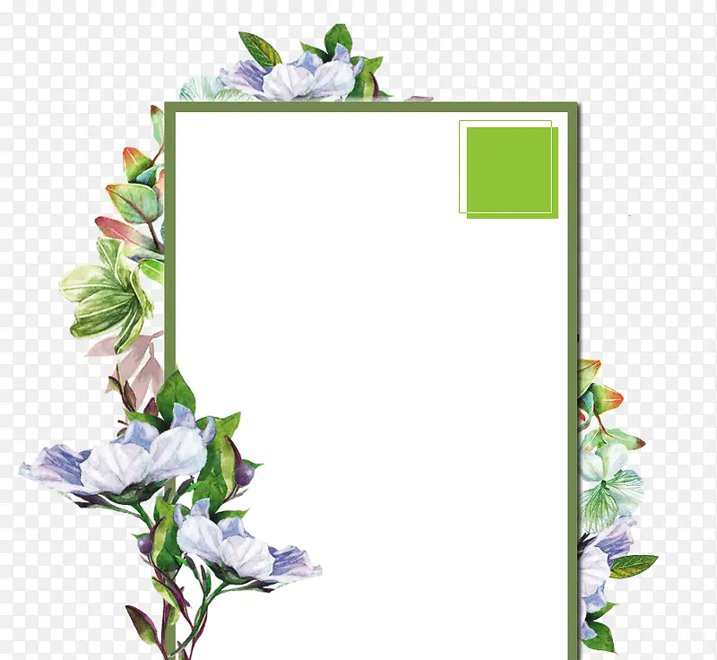 手绘花草装饰边框纹理