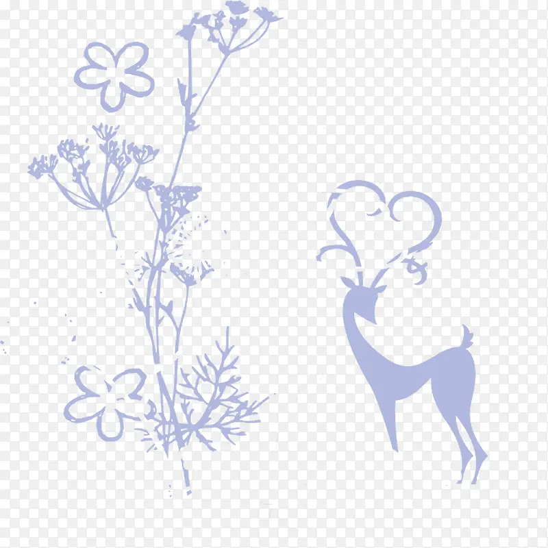 剪影小花小草