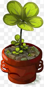 卡通花草