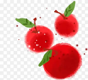 手绘红色樱桃水果
