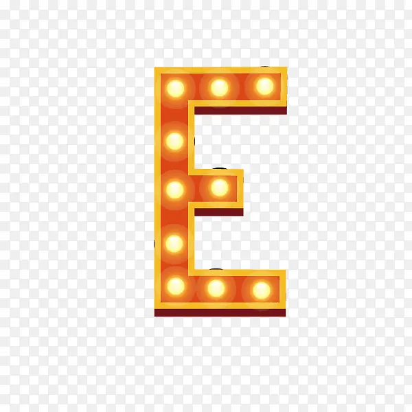 数字字母 字母E 霓虹灯字体