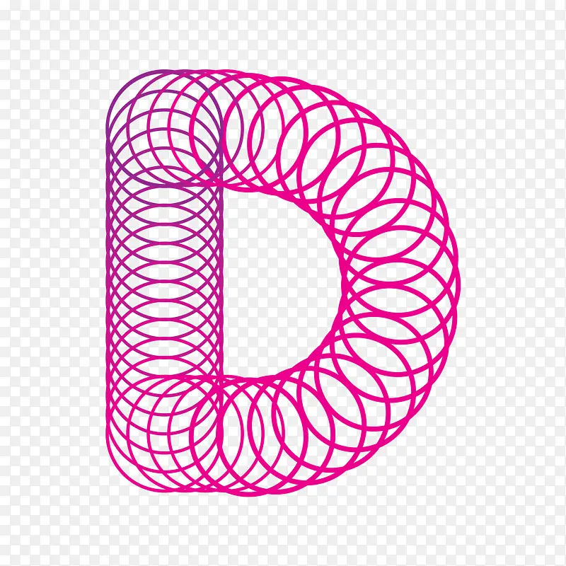 创意圆圈英文字母D