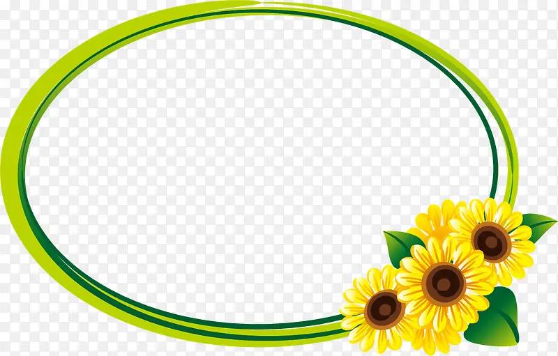 圆形边框向日葵