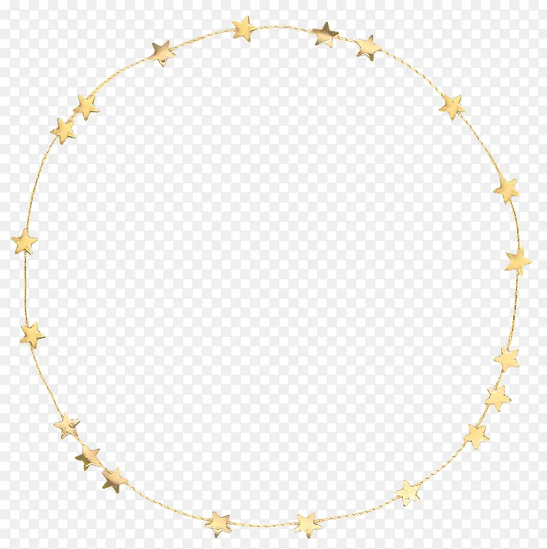 金色立体星圆形装饰边框