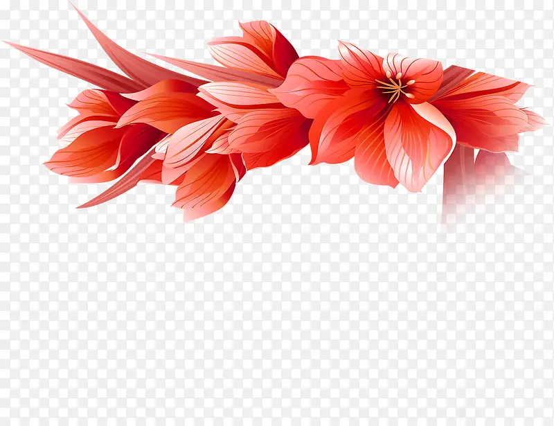 红色百合花束