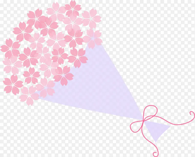 粉色花束捧花手绘