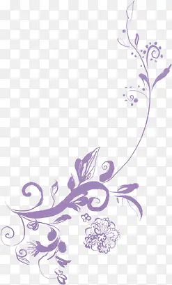 手绘紫色文艺植物叶子