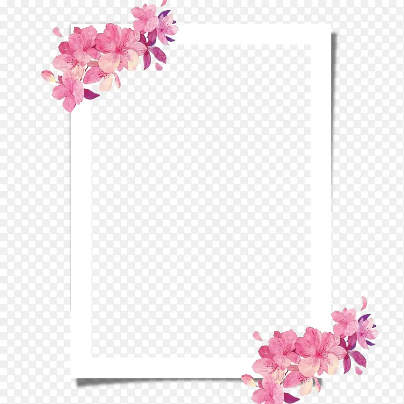 粉色装饰花朵线框