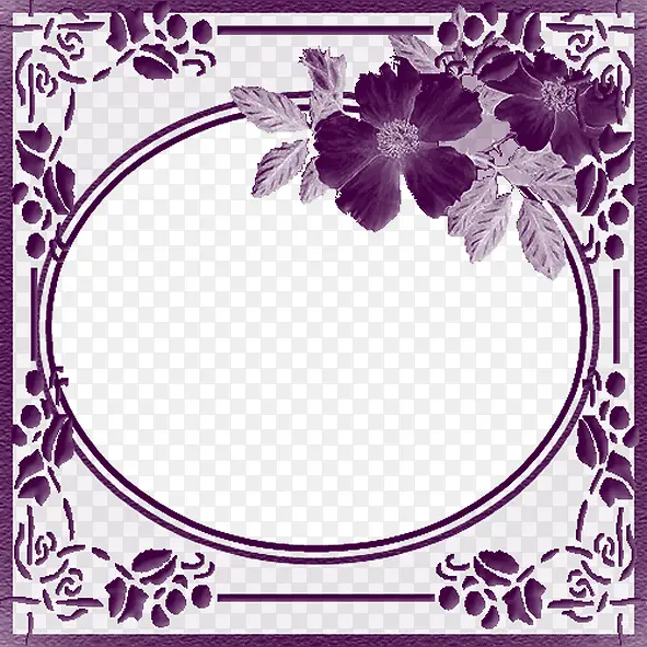 紫色花纹相框