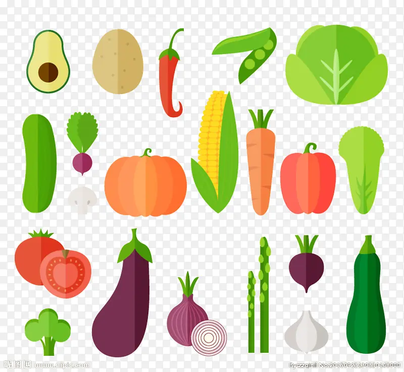 扁平化卡通蔬菜