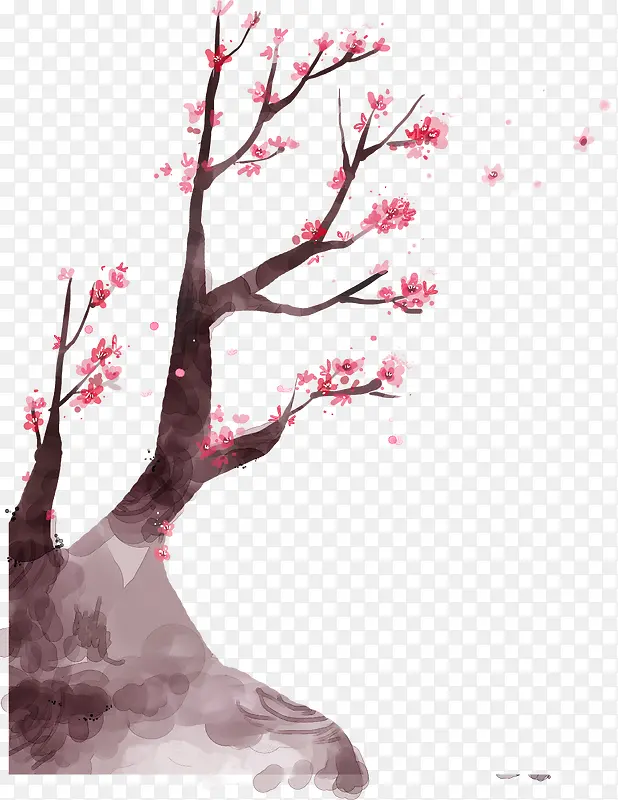 手绘粉色桃花树枝古风装饰PNG图片素材下载_图片编号10424251-PNG素材网