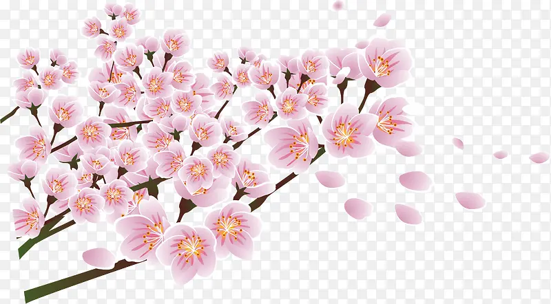 粉色桃花漂浮设计