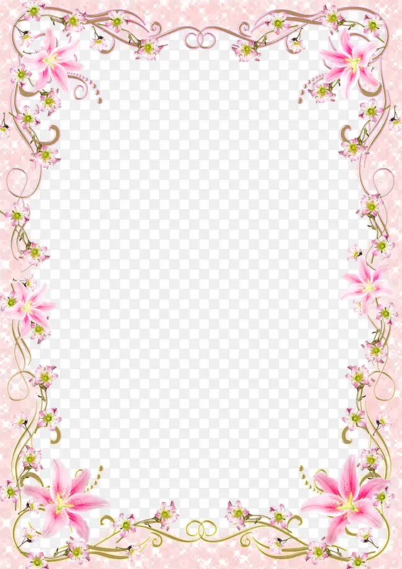 粉色花朵边框