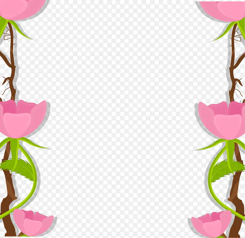 矢量手绘花朵边框