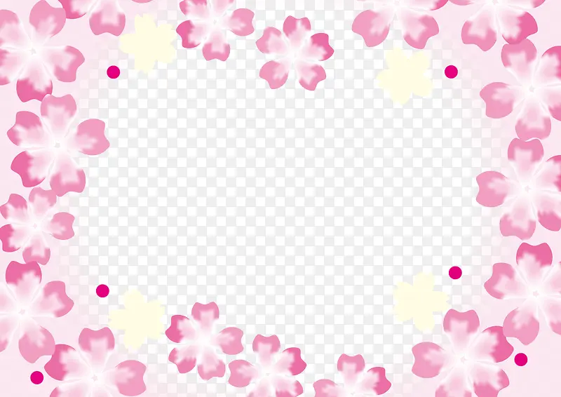 手绘花粉色边框