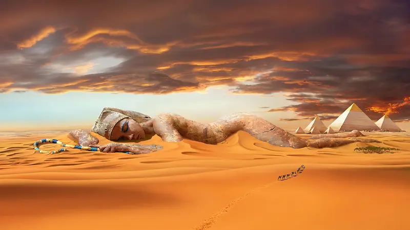 沙漠女神雕塑宽屏