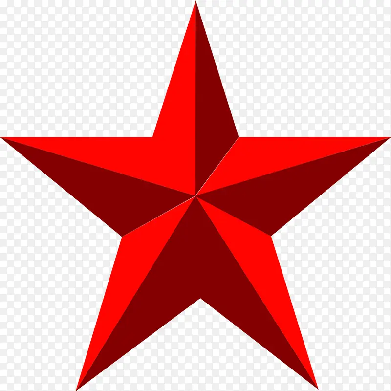 立绘形状五角星大红色
