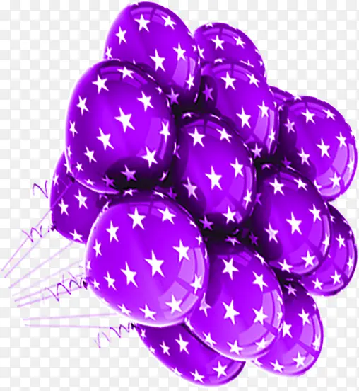 紫色五角星质感气球