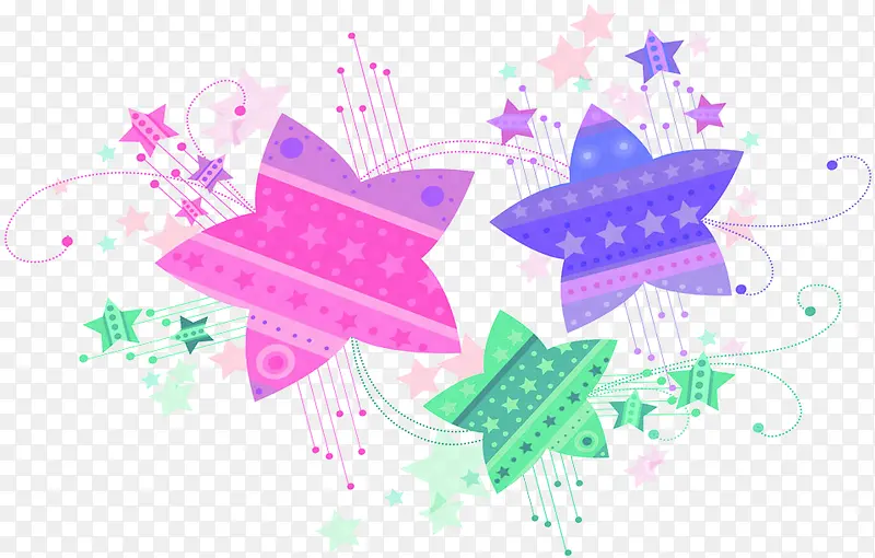 梦幻五角星漂浮装饰图片