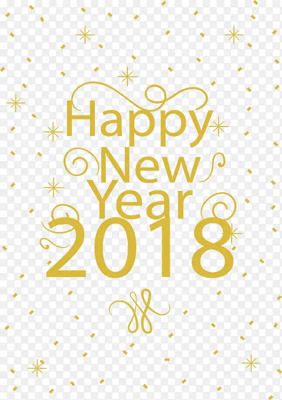 黄色花纹新年海报