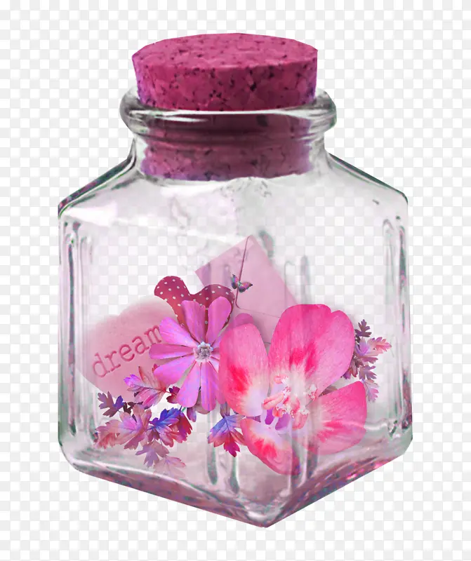 粉色许愿瓶漂流瓶
