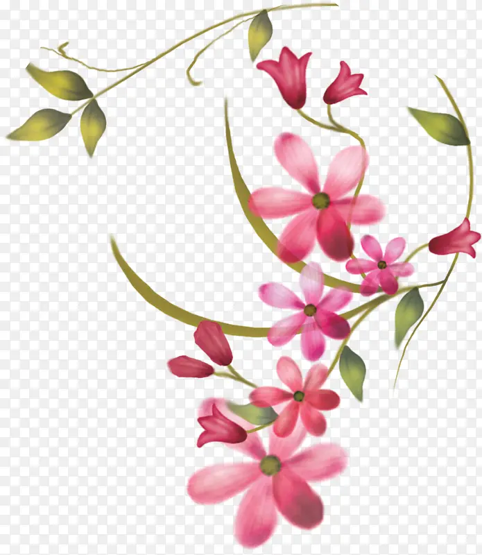 粉色手绘节日花朵