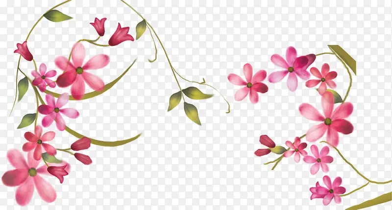 粉色手绘创意节日花朵