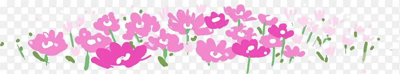 粉色卡通花朵草地