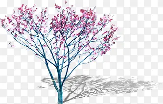 粉色大树花朵装饰