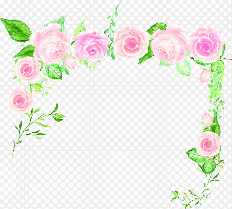 文艺水彩粉色花朵