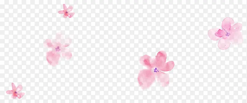 粉色手绘漂浮花朵