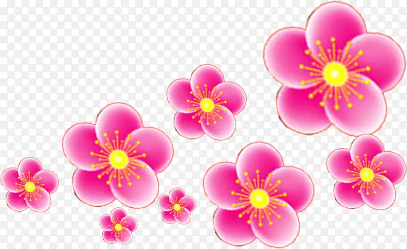 粉色可爱手绘花朵新年