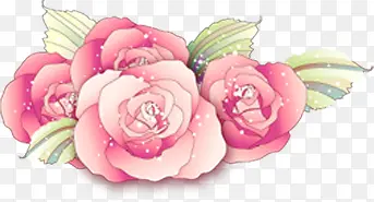 粉色典雅花朵手绘