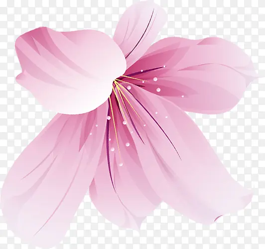 手绘粉色渐变海报装饰花朵