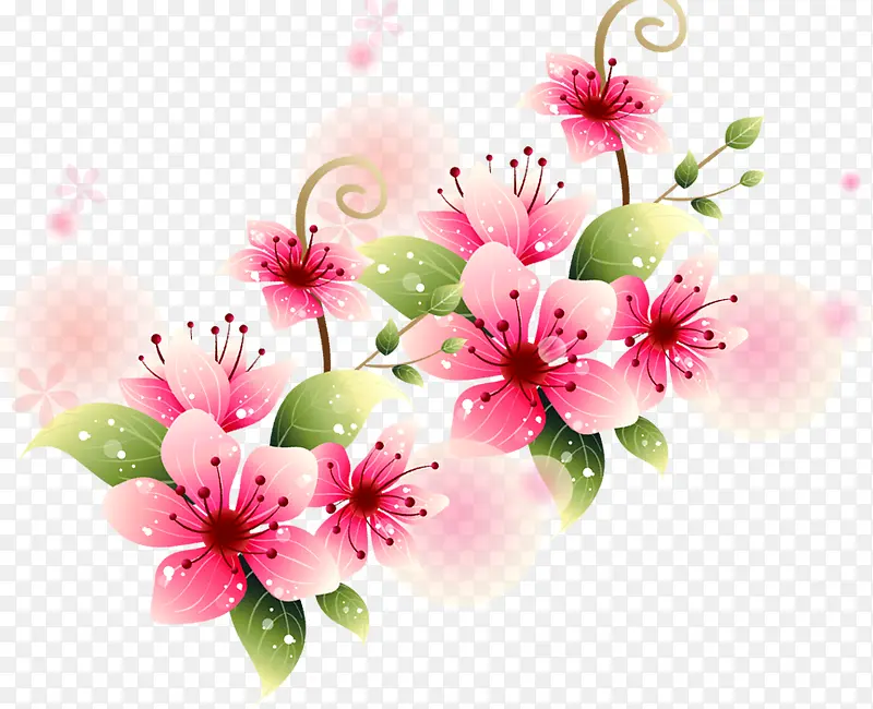粉色水彩花朵创意