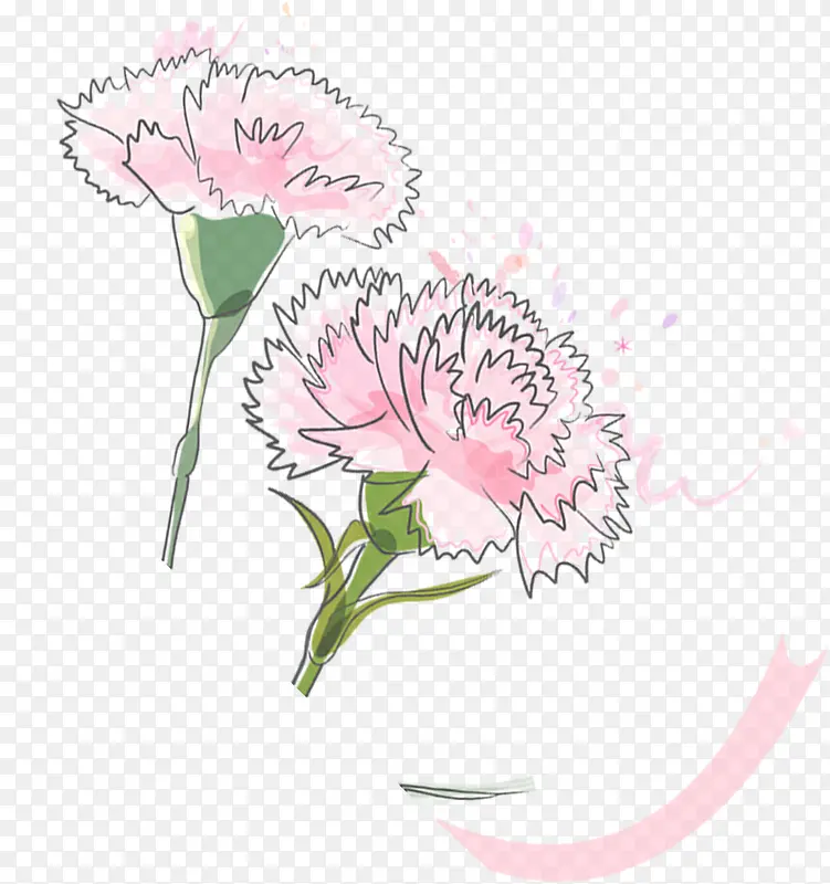 粉色手绘创意设计花朵