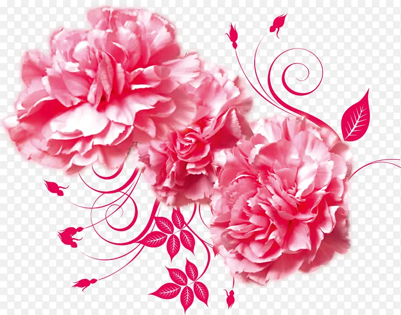 粉色古风花朵插图