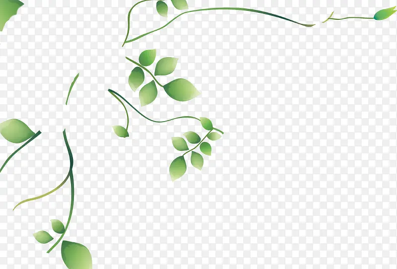 绿色创意手绘树枝