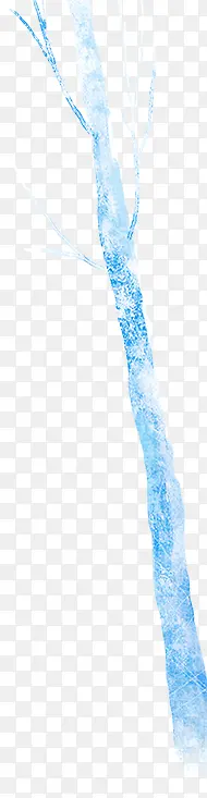 手绘蓝色树枝冬季图片