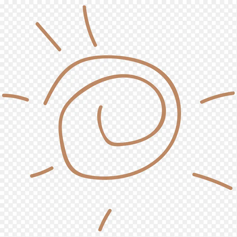 手绘线条绘画太阳简笔画