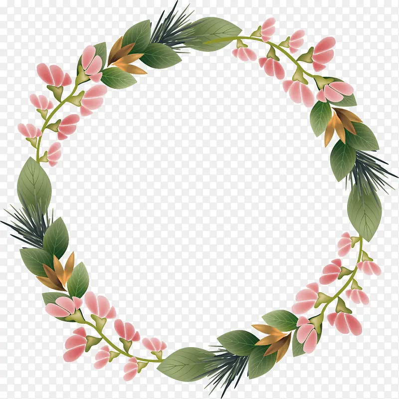 矢量手绘花环
