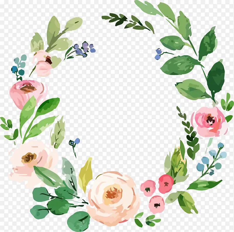 手绘的花环