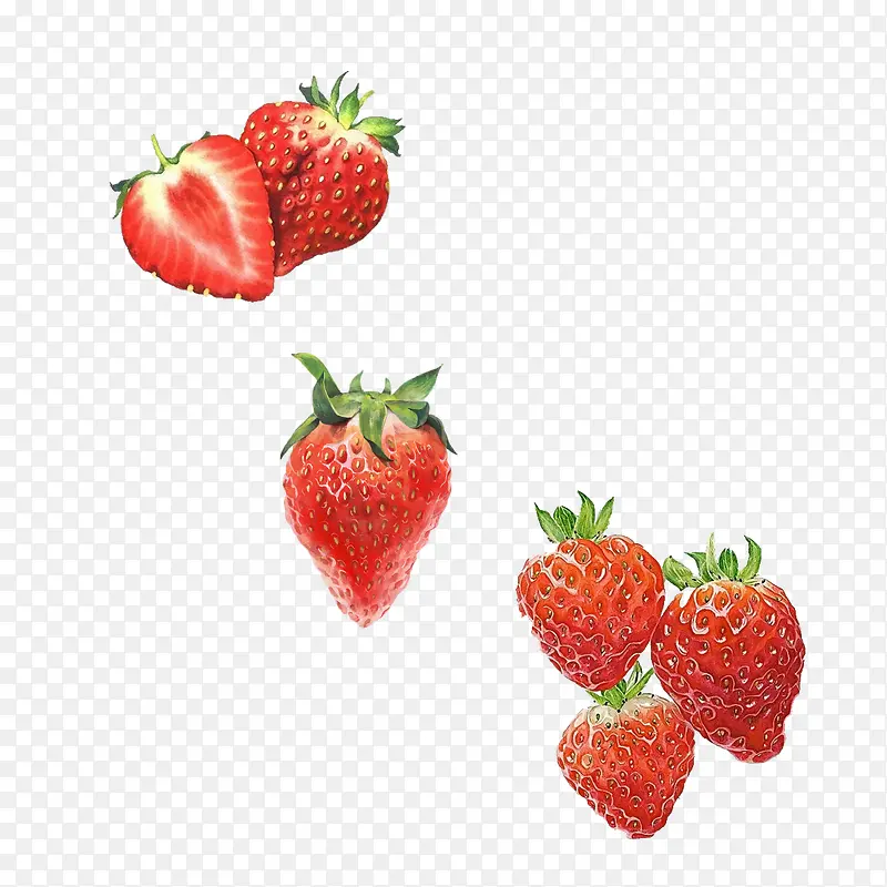 手绘草莓免抠素材